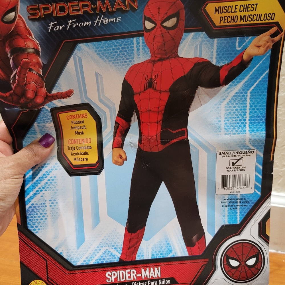 Marvel Spider-Man Far From Home Boys Super Hero Halloween Costume Sz M 8-10